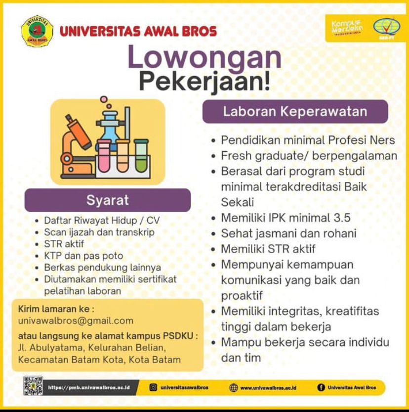 LOWONGAN KERJA LABORAN PERAWAT