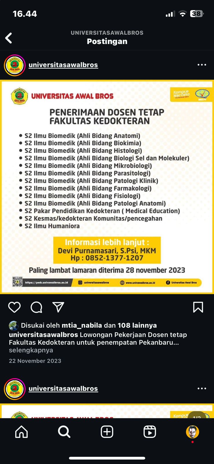 LOWONGAN KERJA DOSEN TETAP FK